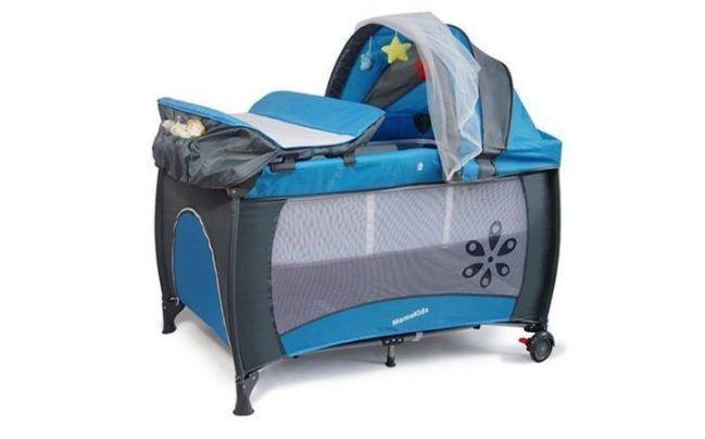 Mama Kids Baby Foldable Trend Yard Bed Cot With Canopy