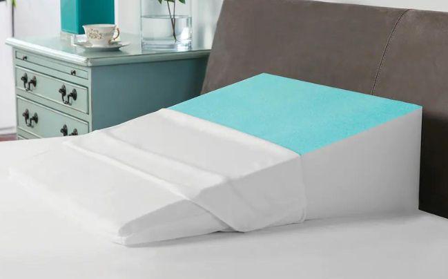SwissLux Bed Wedge Pillow with Cooling Gel