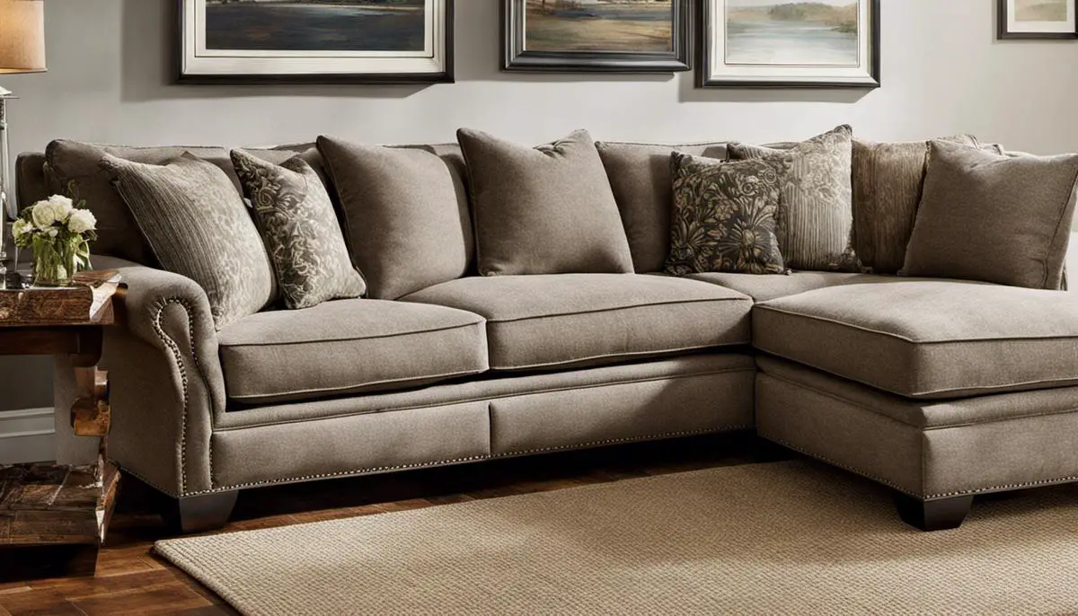 Image of a comfortable and stylish Arhaus Coburn sectional sofa.