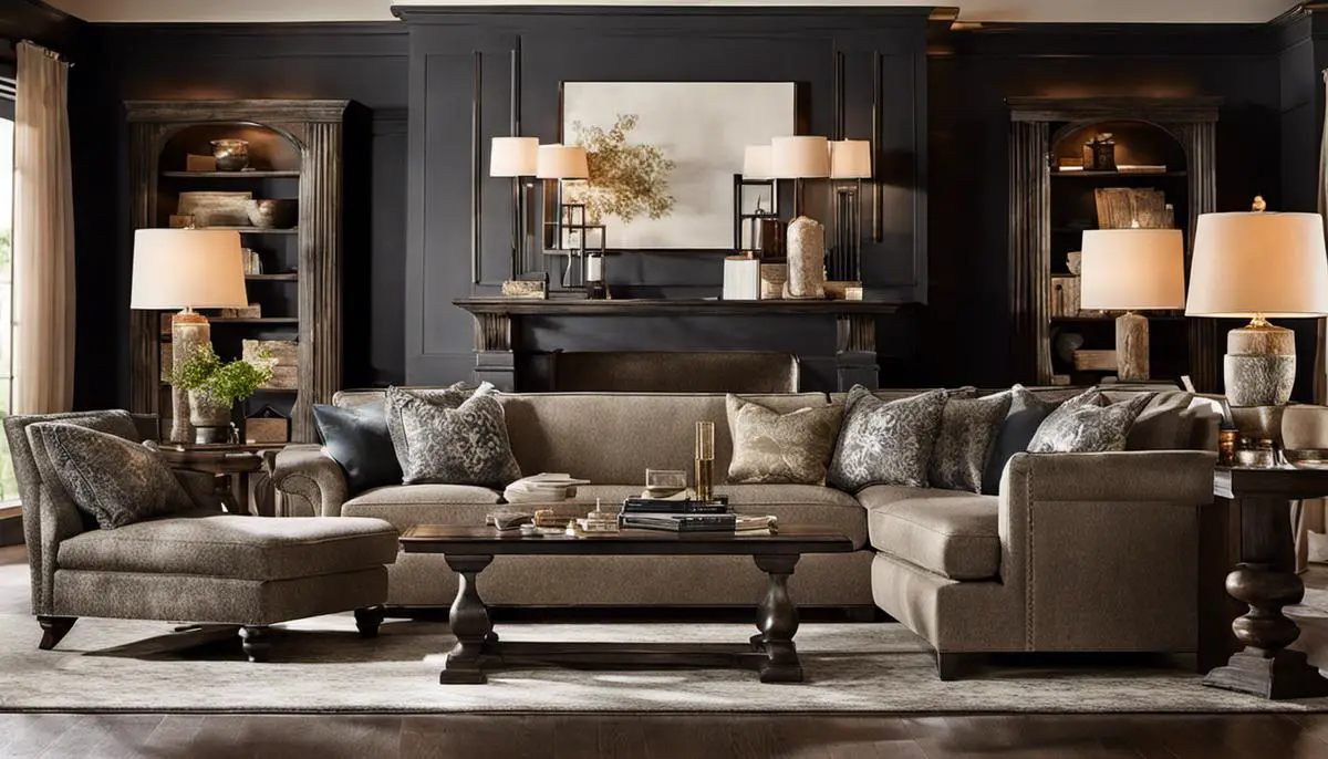 Image of the Arhaus Coburn Model furniture piece in a living space.